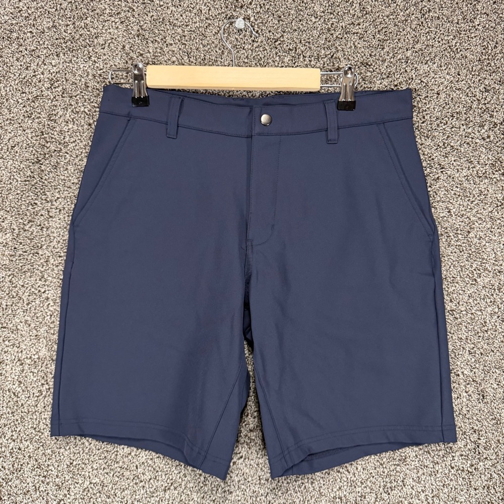 State & Liberty Shorts Mens 32/9 Athletic Fit Blue Performance Stretch Chino
